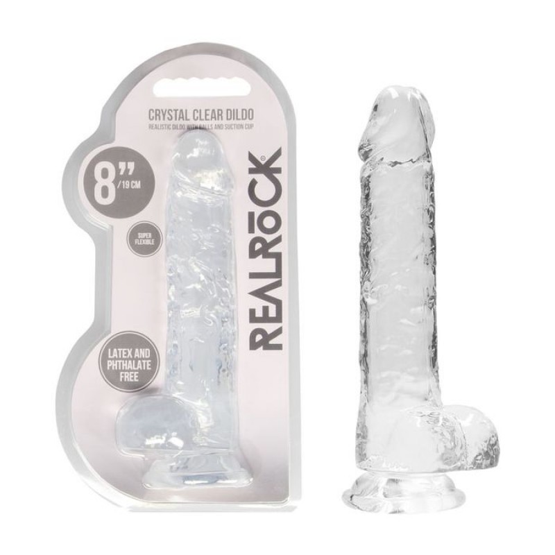 RealRock 8'' Realistic Dildo with Balls - Clear